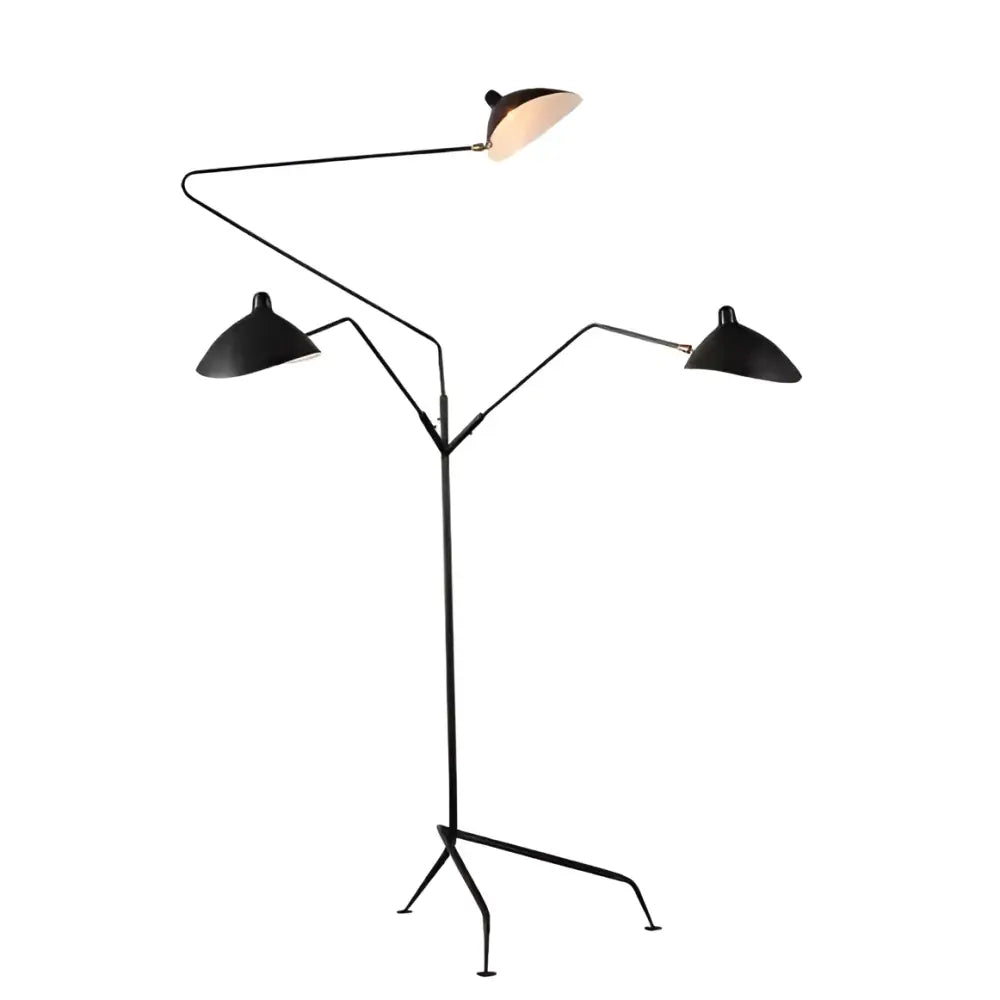 Decorbites black aluminum 3 arm floor lamp for living room