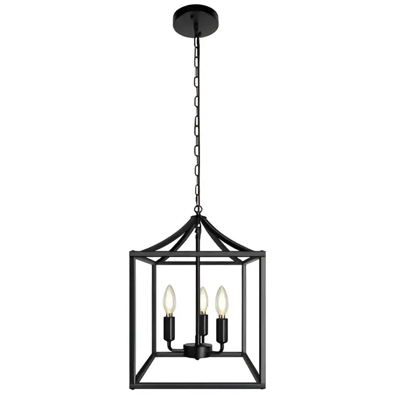 Decorbites black farmhouse chandelier lantern dining room pendant light