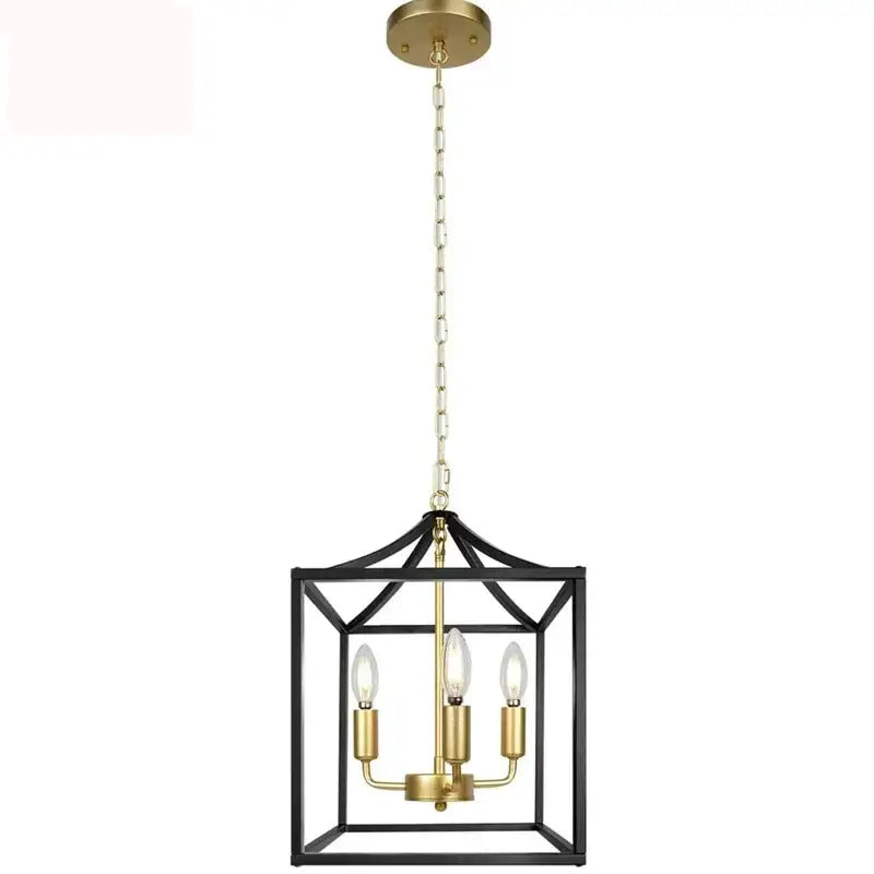 Decorbites black farmhouse chandelier lantern dining room pendant light