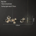 Modern black metal led pendant chandelier for dining room