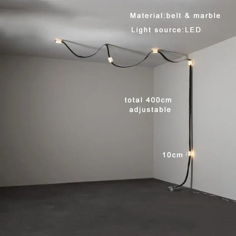 Black leather marble adjustable led chandelier dining room light