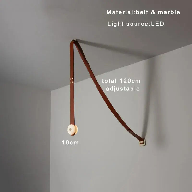 Black leather marble adjustable led chandelier dining room light