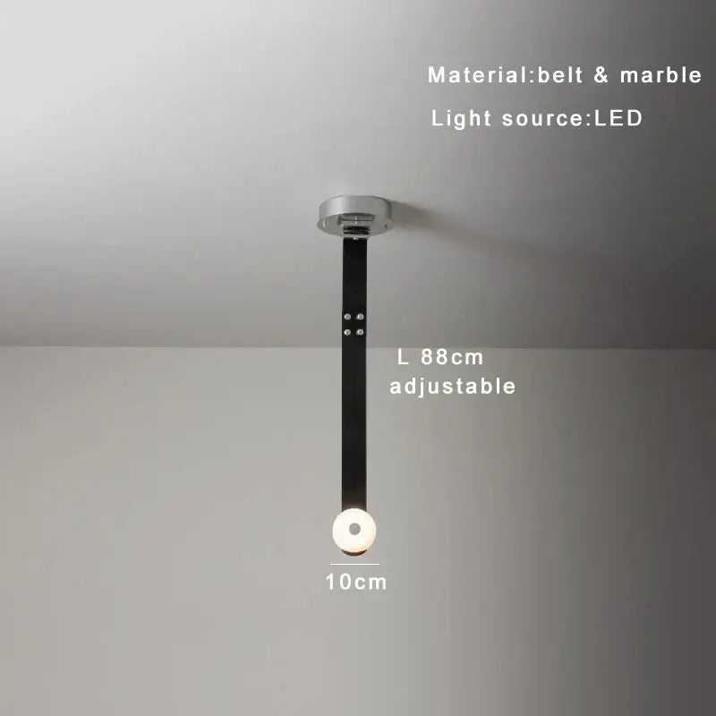 Black leather marble adjustable led chandelier dining room light