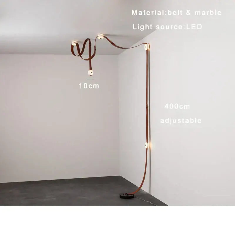 Black leather marble adjustable led chandelier dining room light