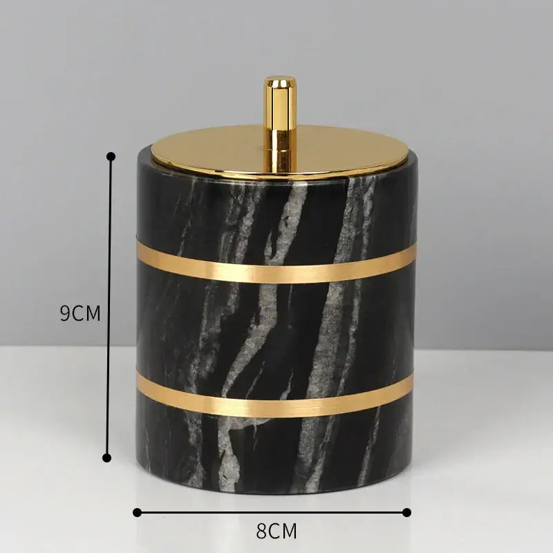Black and gold marble bathroom accessories set bathroom organizer