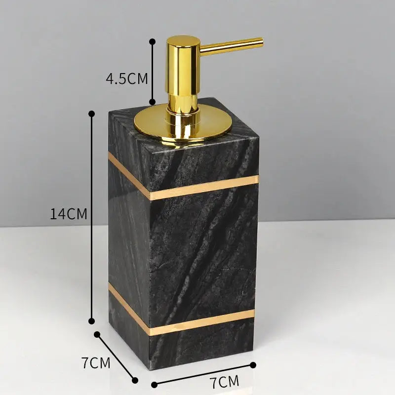 Black and gold marble bathroom accessories set bathroom organizer
