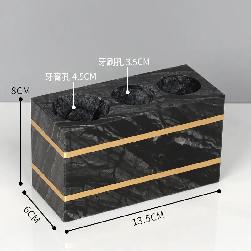 Black and gold marble bathroom accessories set bathroom organizer