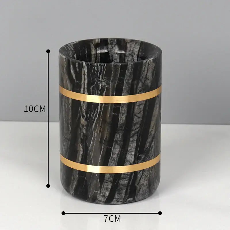 Black and gold marble bathroom accessories set bathroom organizer