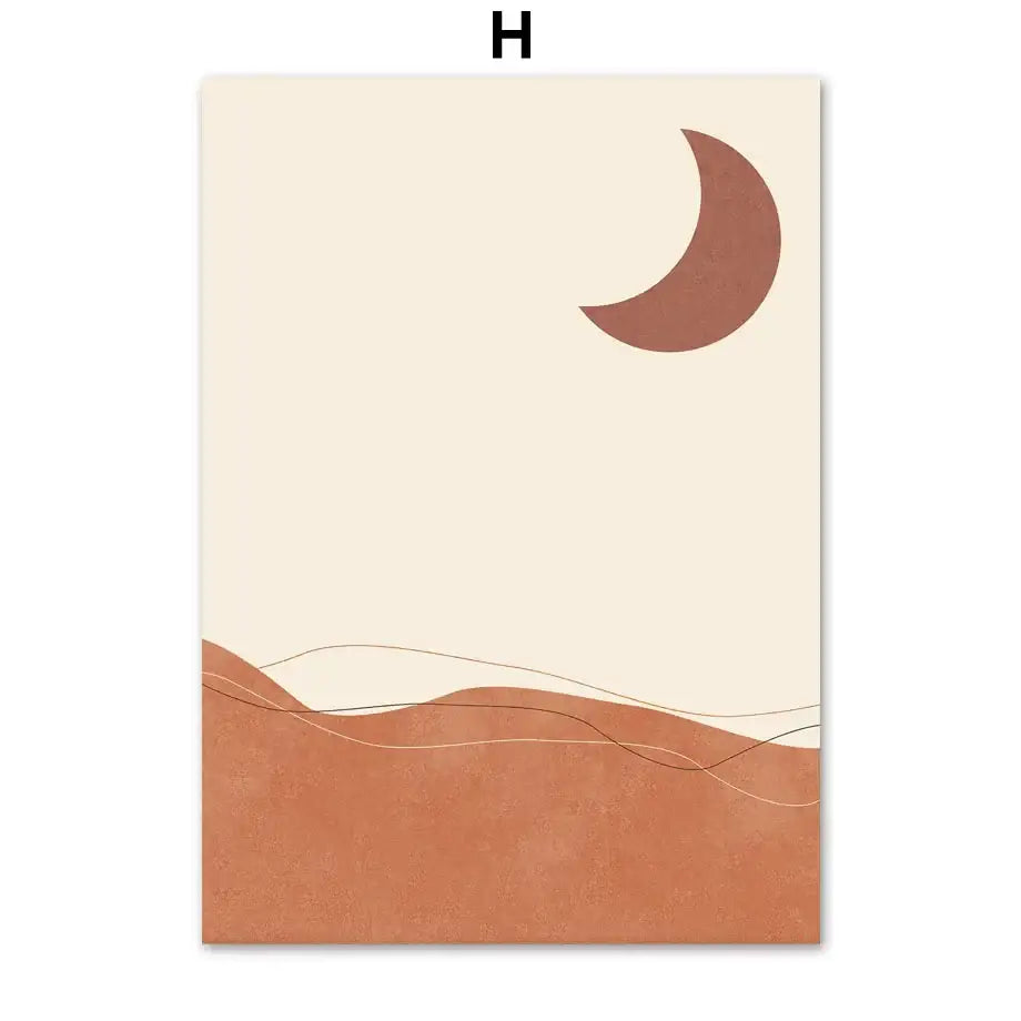 Bohemian abstract geometry earth tone wall art canvas living room