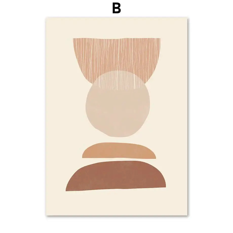 Bohemian abstract geometry earth tone wall art canvas living room