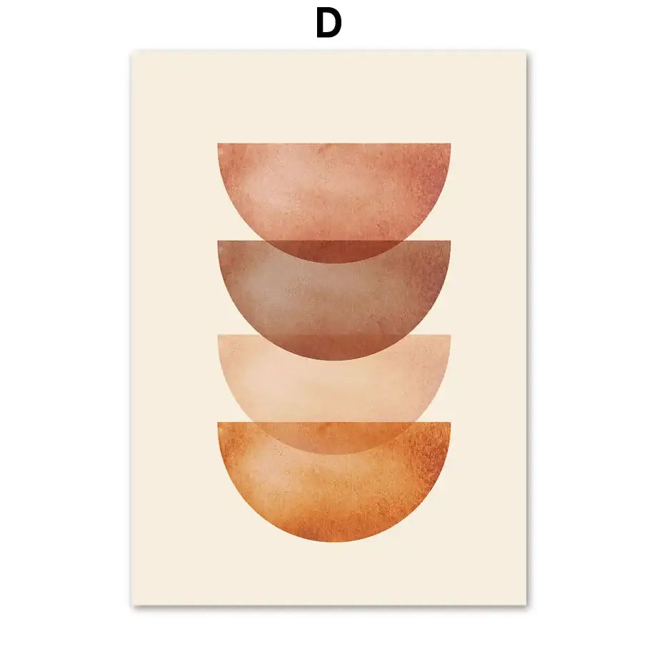 Bohemian abstract geometry earth tone wall art canvas living room