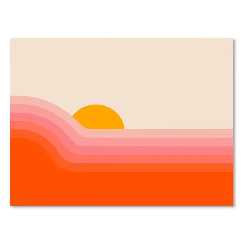Abstract boho sunset lips art prints for living room canvas painting