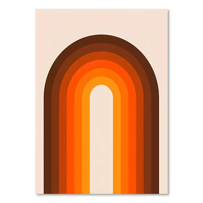 Retro stripes art boho sunset prints living room art prints
