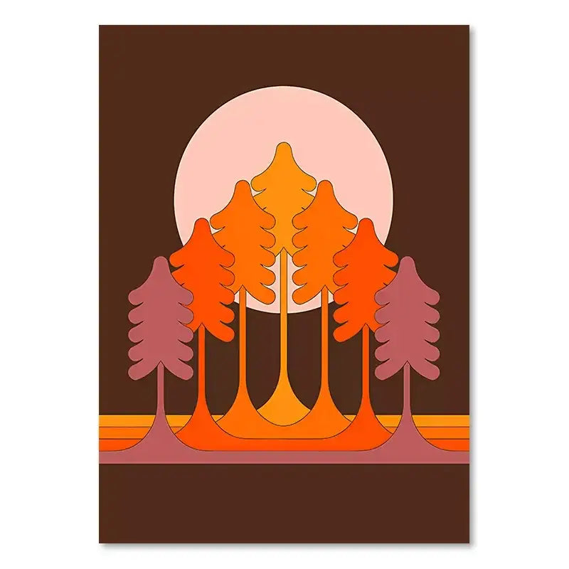 Boho sunset moth purple & orange art prints living room decor