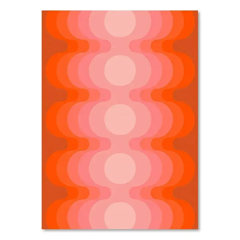 Retro stripes art boho sunset prints living room art prints