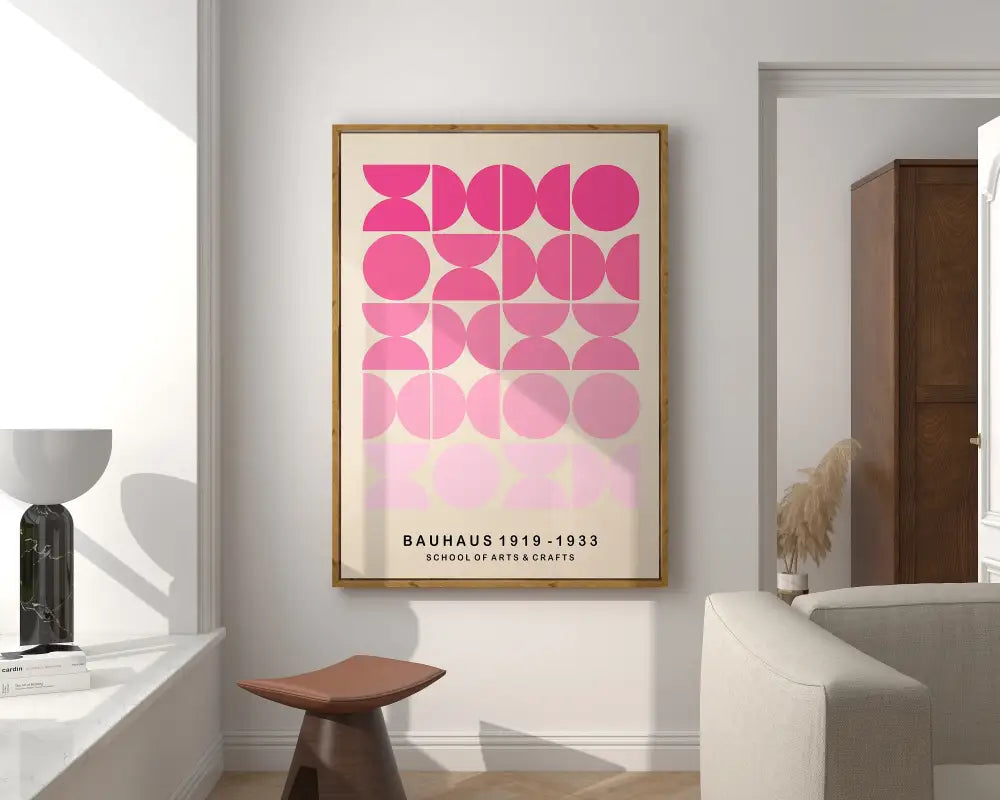 Mid century bauhaus black & beige floral wall art – living room