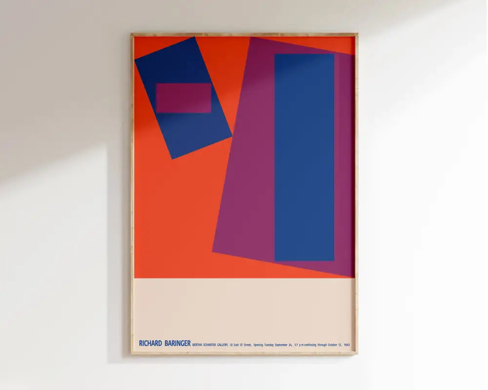 Bauhaus blue bright geometric canvas print living room wall decor