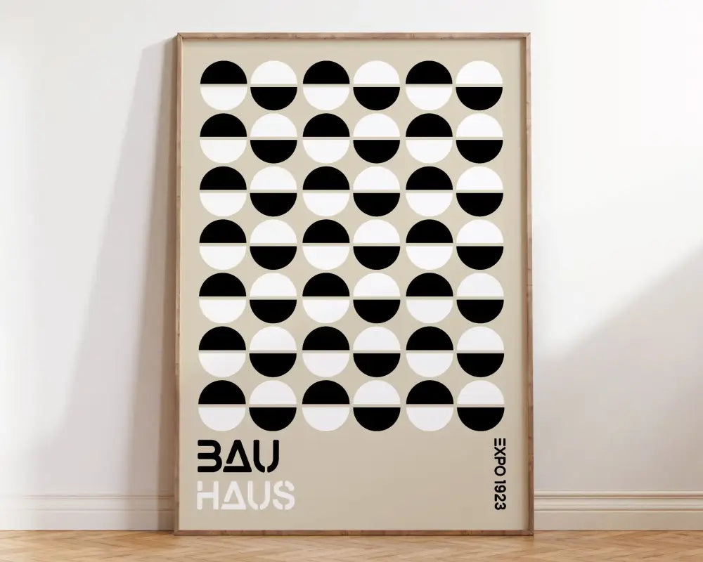 Bauhaus blue bright geometric canvas print living room wall decor