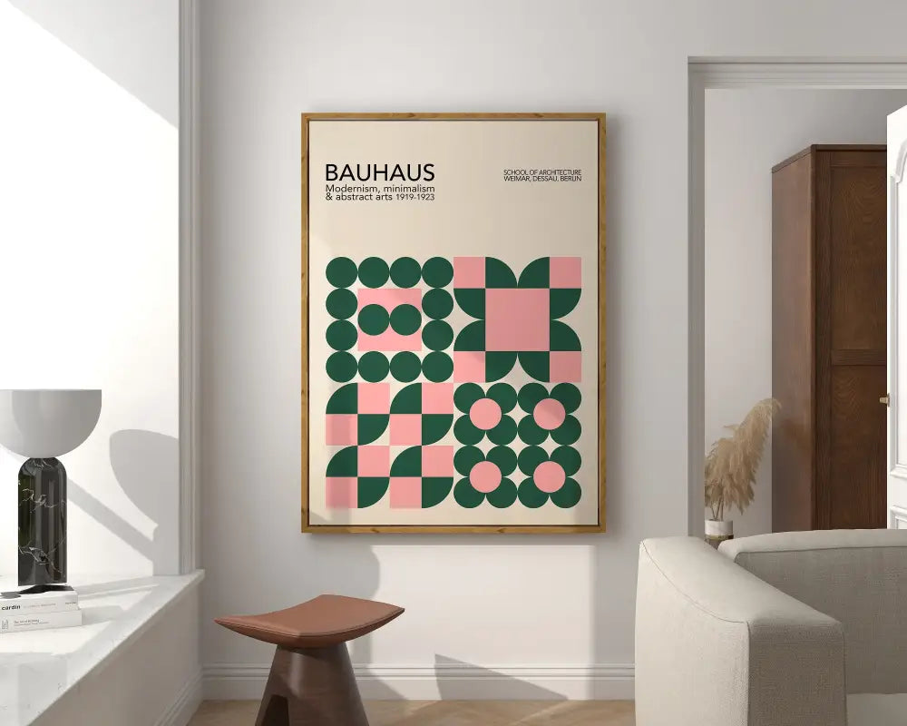 Bauhaus red & blue geometric eye canvas print living room wall art