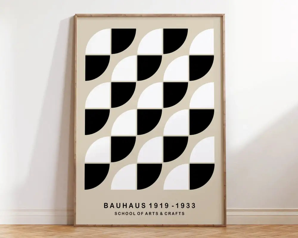 Bauhaus pastel geometric wall art canvas – living room framed poster