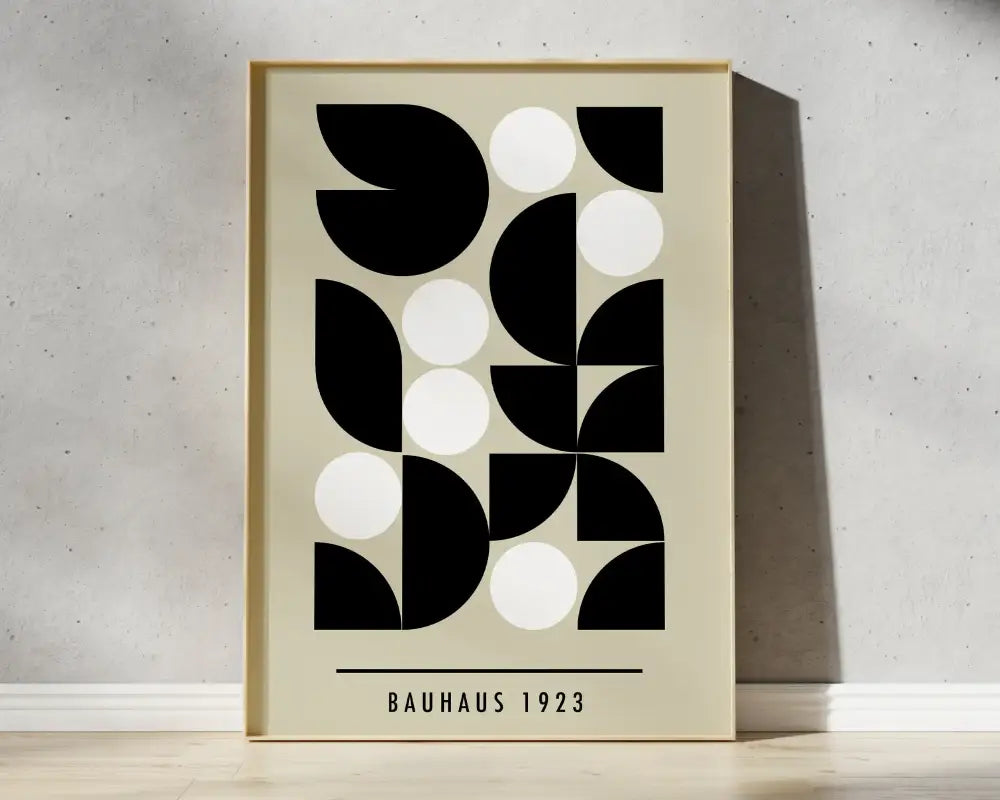 Bauhaus pastel geometric wall art canvas – living room framed poster