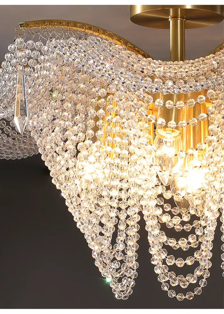 Decorbites butterfly crystal bead large gold chandelier living room