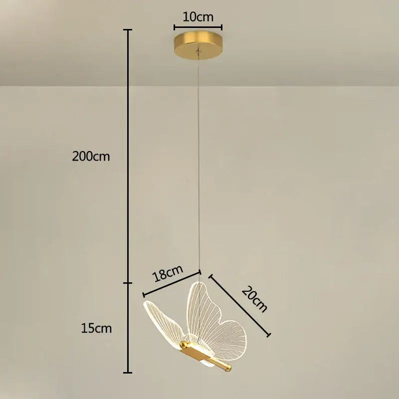 Decorbites butterfly pendant light gold dining room hanging lamp