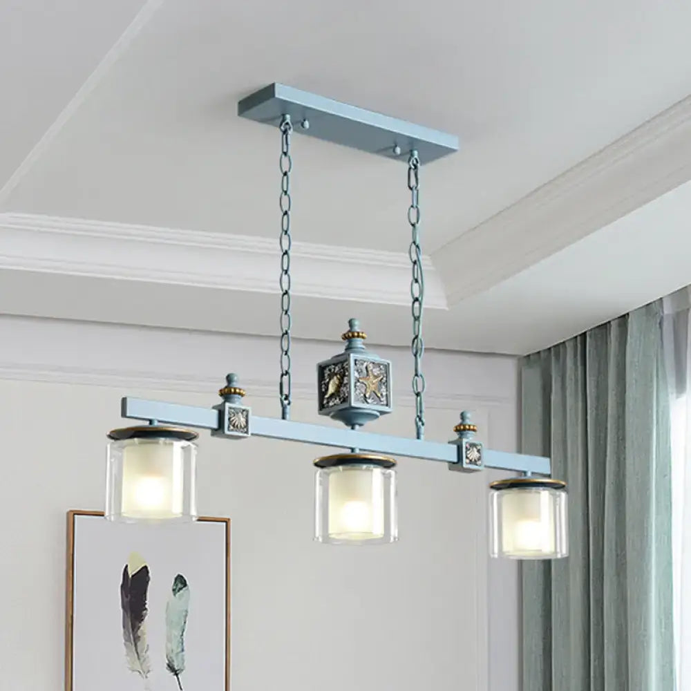 Cartoon sky water blue shell chandelier – kitchen island pendant light