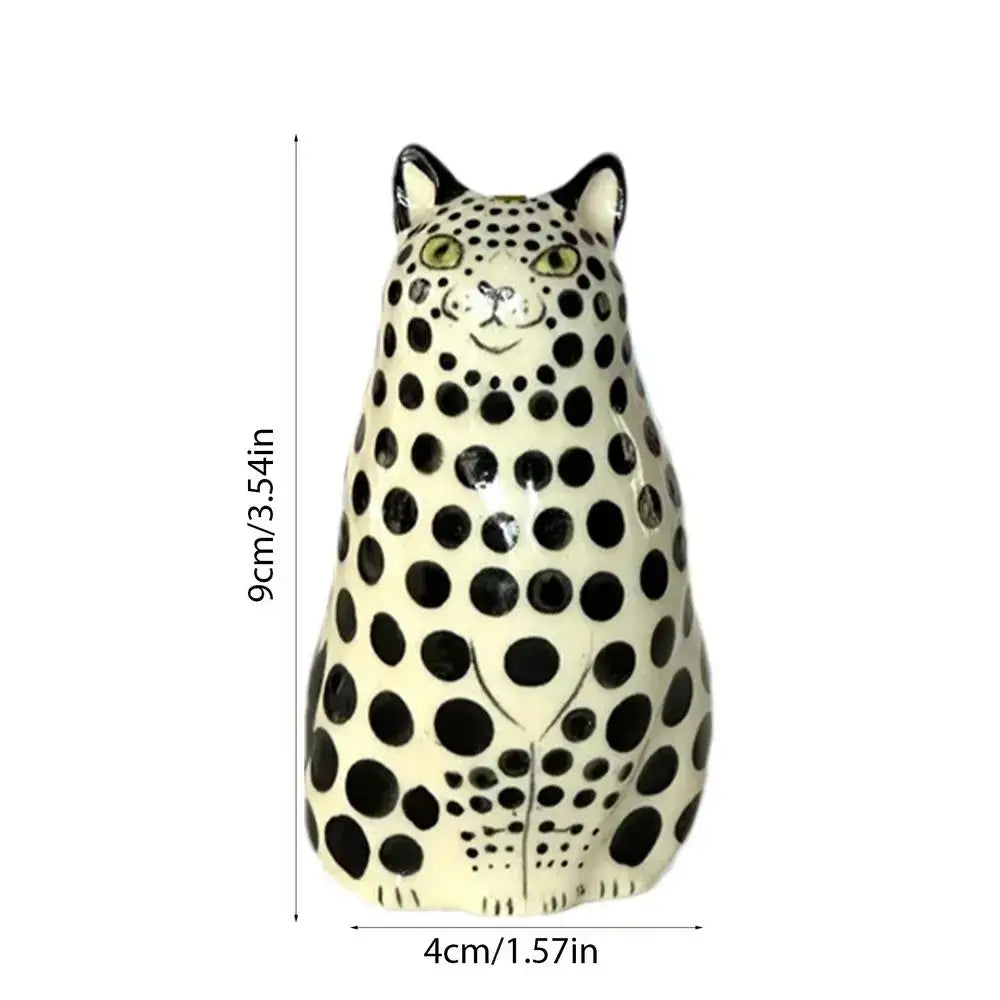 Colorful polka dot cat vase living room ceramic decor