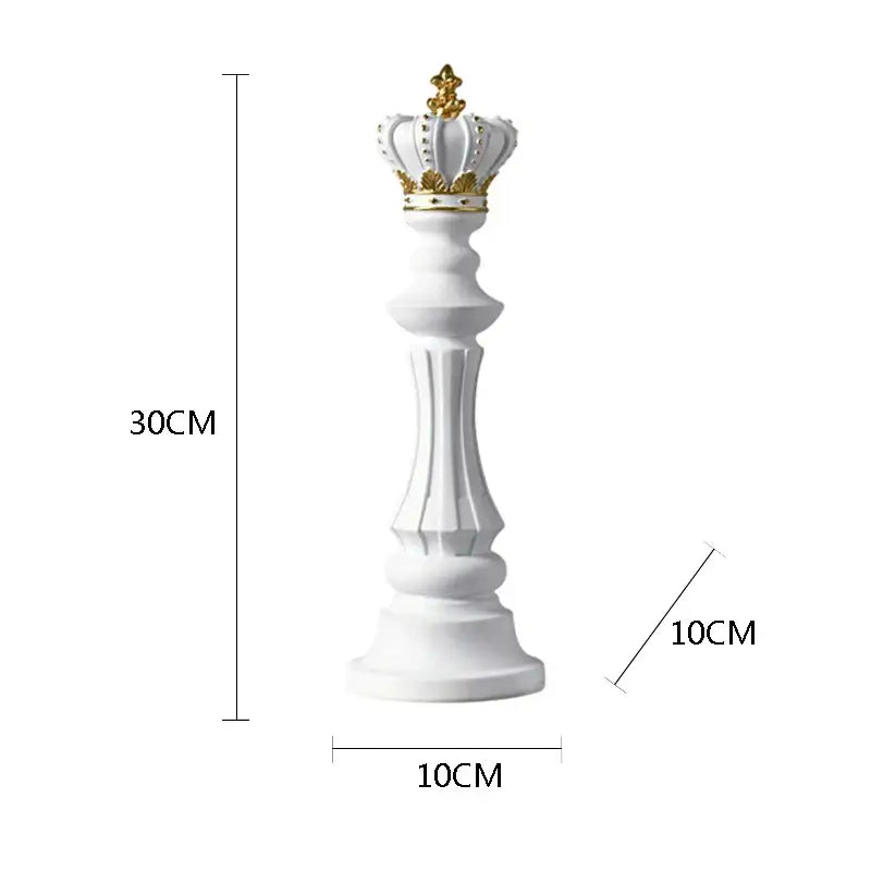Black and gold chess pieces figurines living room decor