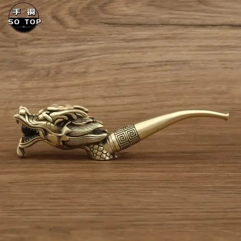 Chinese dragon brass copper filter pipe living room smoking gift