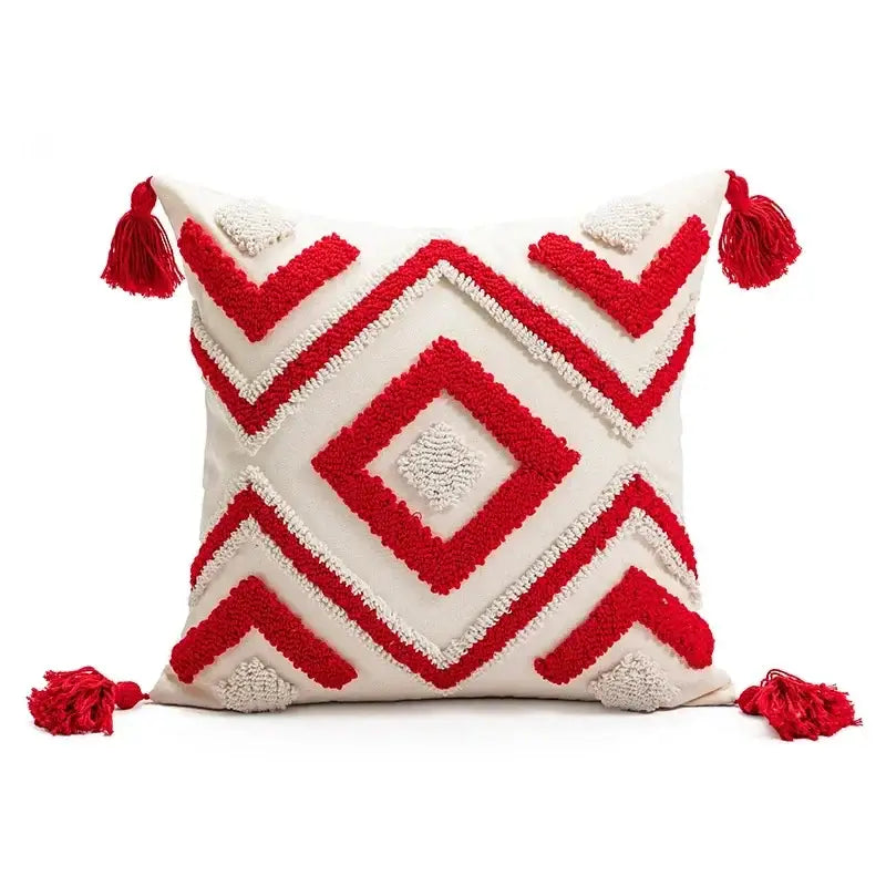 Christmas bell red embroidered pillow cover living room holiday decor
