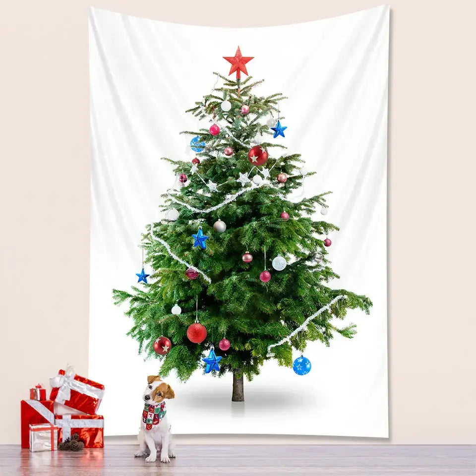 Bohemian green pine christmas tree wall decor – bedroom tapestry