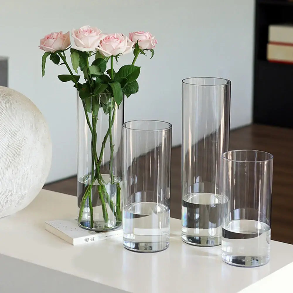 Modern clear acrylic cylinder vase wedding dining room decor