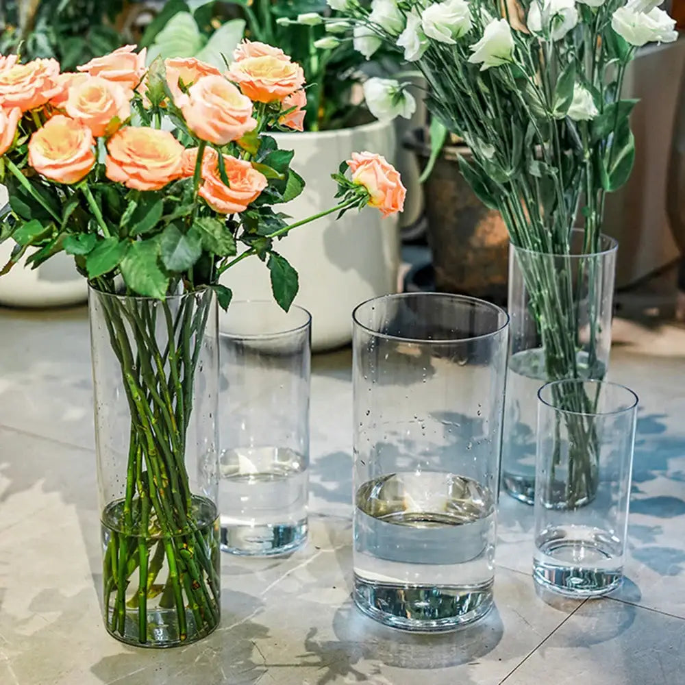 Modern clear acrylic hurricane flower vase dining room centerpiece