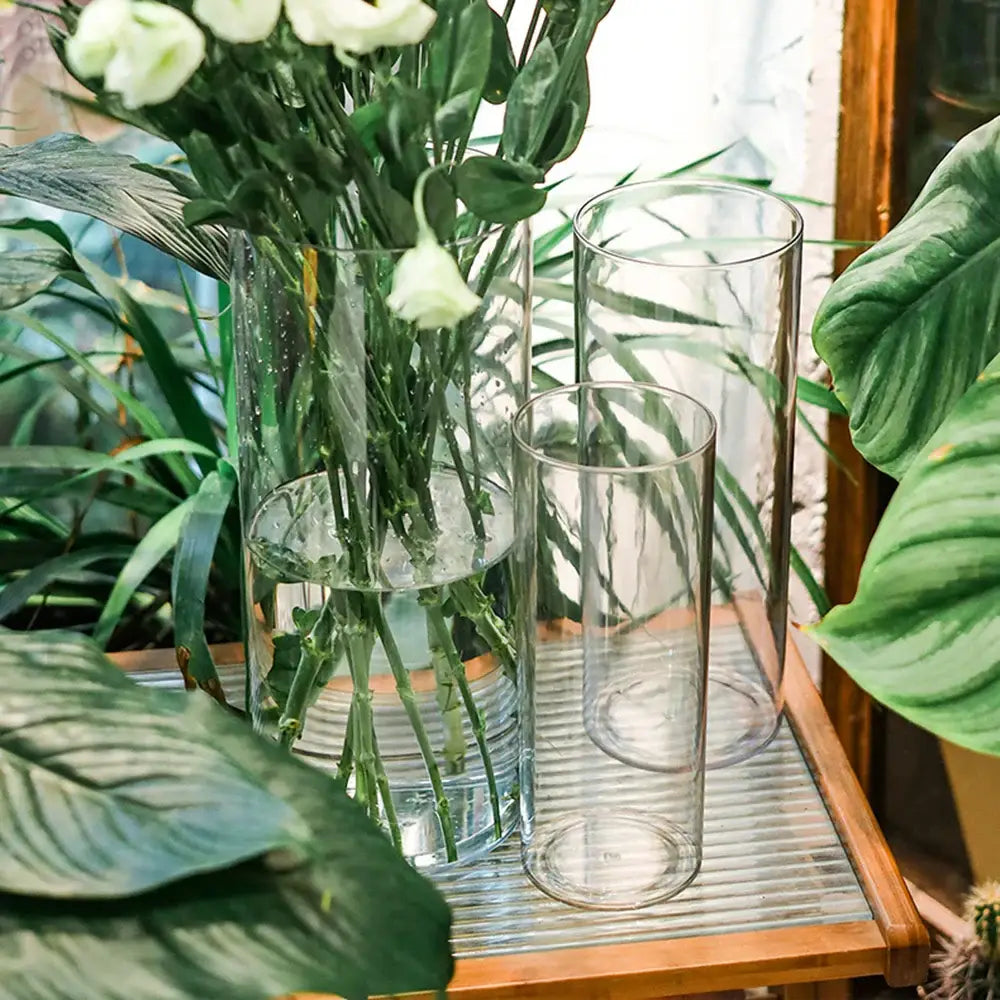 Modern clear acrylic hurricane flower vase dining room centerpiece