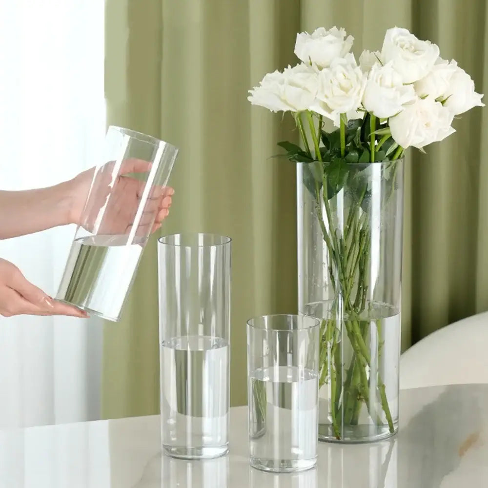 Modern clear acrylic hurricane flower vase dining room centerpiece