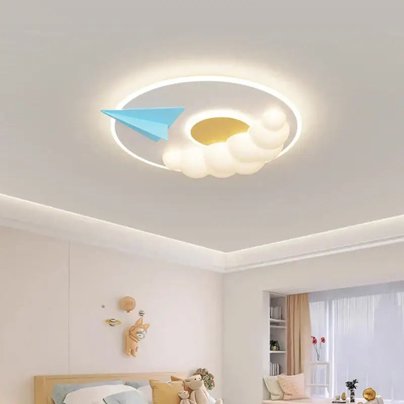 Decorbites cloud airplane chandelier blue and white bedroom light