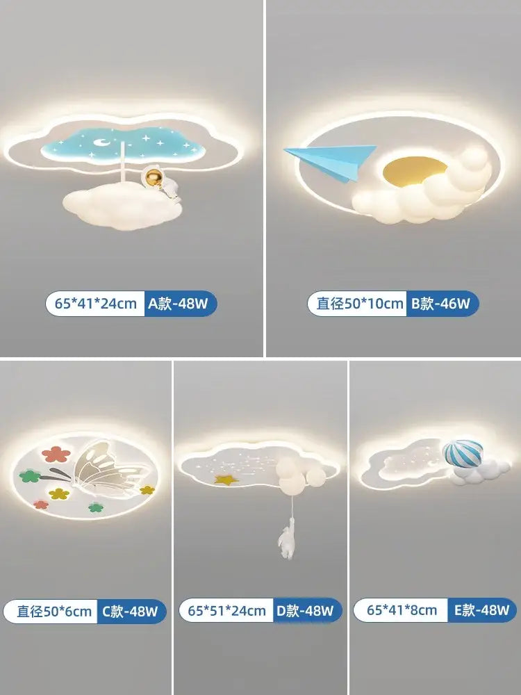 Decorbites cloud airplane chandelier blue and white bedroom light