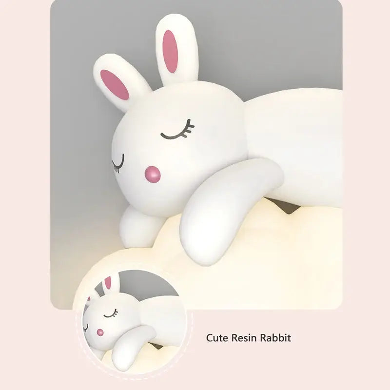 Decorbites cloud bunny lamp bedroom white rabbit wall light