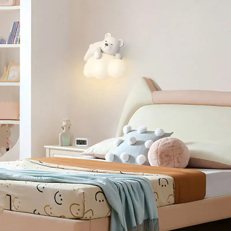 Decorbites cloud bunny lamp bedroom white rabbit wall light