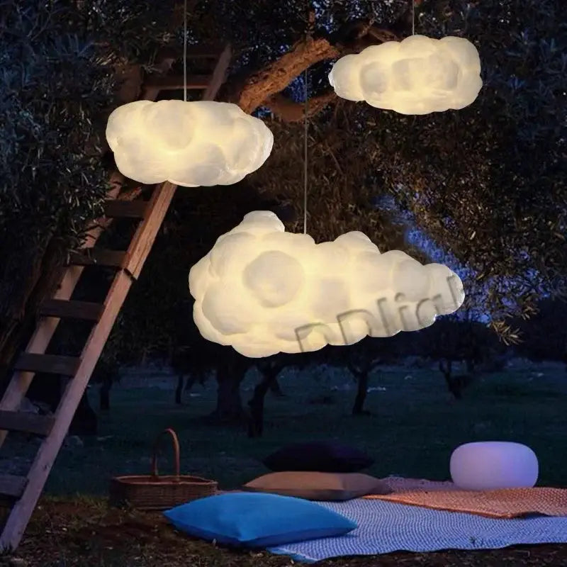 Decorbites cloud chandelier white cotton hanging light for bedroom