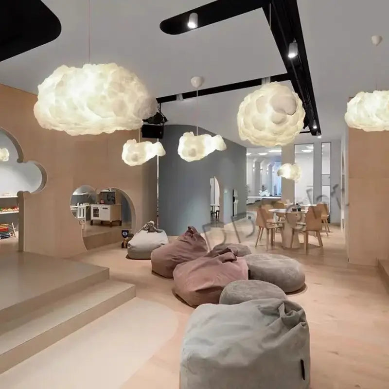 Decorbites cloud chandelier white cotton hanging light for bedroom