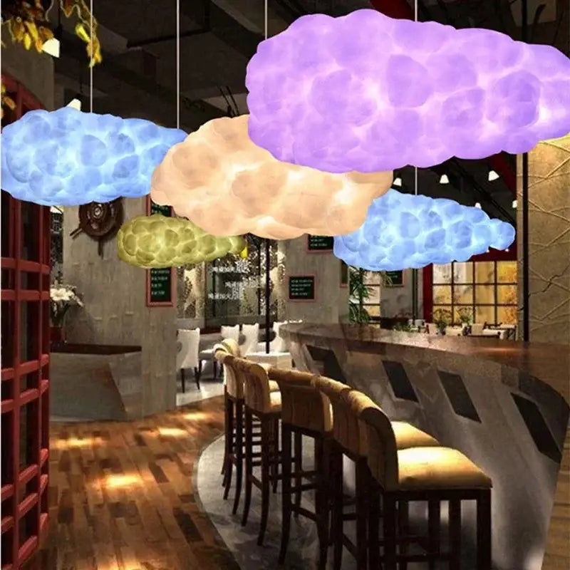 Decorbites cloud chandelier white cotton hanging light for bedroom