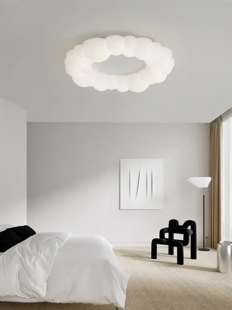 Decorbites cloud led chandelier frosted white glass bedroom light