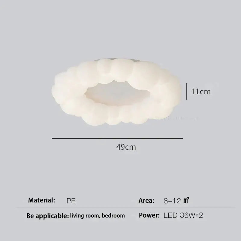 Decorbites cloud led chandelier frosted white glass bedroom light