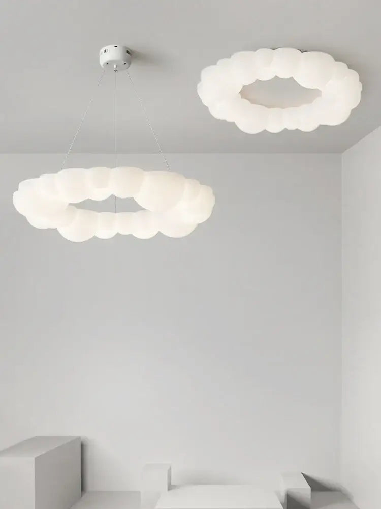 Decorbites cloud led chandelier frosted white glass bedroom light