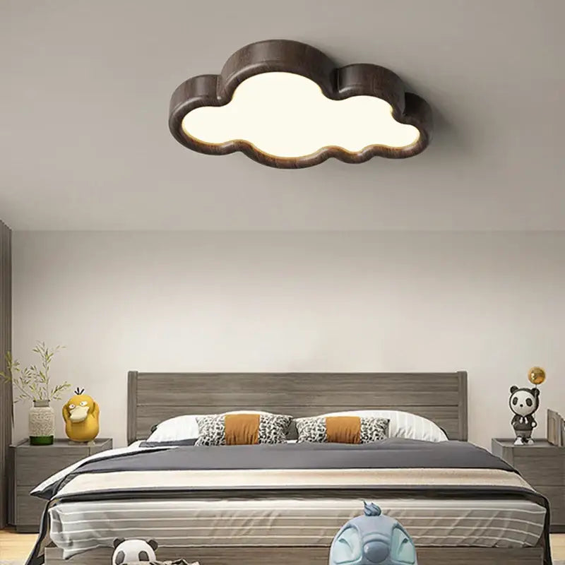 Decorbites cloud led chandelier natural wood light for child room