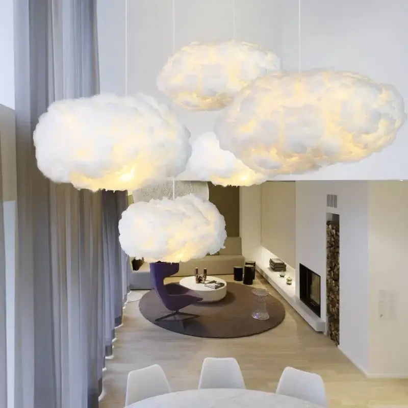 Decorbites cloud led pendant white & pale yellow bedroom light