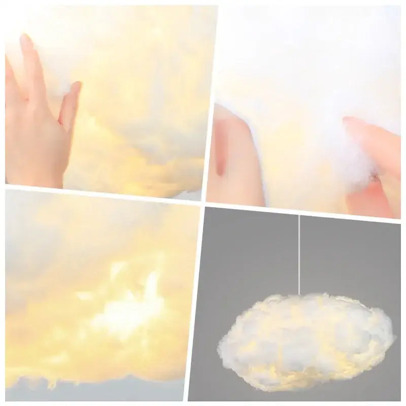 Decorbites cloud led pendant white & pale yellow bedroom light